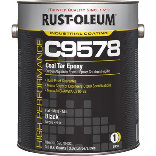 Composant de base pour rev&ecirc;tement &eacute;poxydique &agrave; base de goudron de houille et &agrave; haute teneur en solides du syst&egrave;me C9578, Noir, Gallon Rock Safety Industrial Ltd