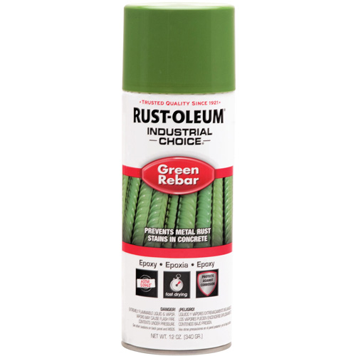 A&eacute;rosol &eacute;poxydique pour barre d'armature du syst&egrave;me Industrial Choice RB1600, Vert de barre d'armature, 12 oz liq., Canette a&eacute;rosol Rock Safety Industrial Ltd