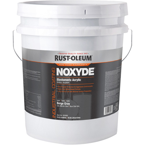 Rev&ecirc;tement acrylique &eacute;lastom&egrave;re Noxyde, 5 gal., Seau, Gris Rock Safety Industrial Ltd