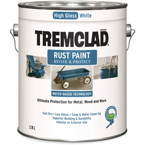 Tremclad&reg; Water-Based Rust Paint, 3.78 L, Gallon, White Rock Safety Industrial Ltd