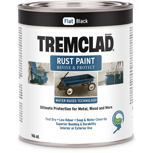 Tremclad&reg; Water-Based Rust Paint, 946 ml, Can, Black Rock Safety Industrial Ltd