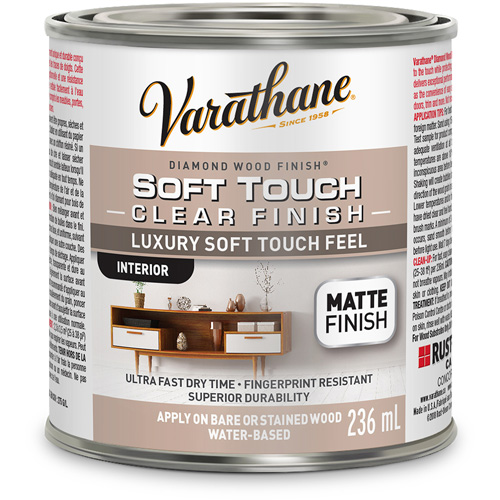 Rev&ecirc;tement &agrave; fini diamant pour bois Varathane, 236 ml, Transparent, Mat Rock Safety Industrial Ltd