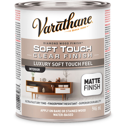 Rev&ecirc;tement &agrave; fini diamant pour bois Varathane, 946 ml, Transparent, Mat Rock Safety Industrial Ltd