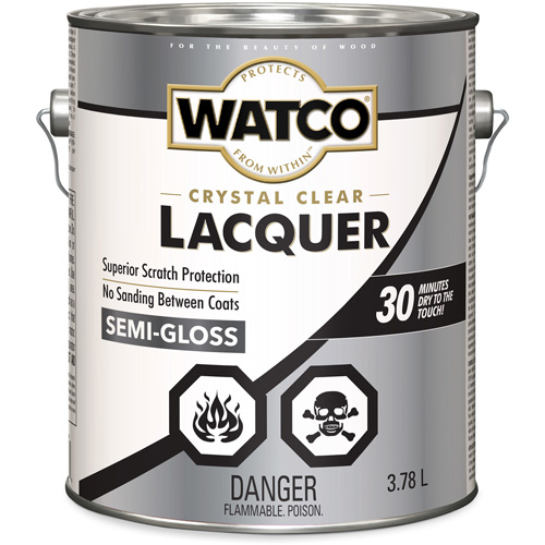 Laque pour bois Watco, 3,78 L, Transparent, Semi-brillant Rock Safety Industrial Ltd