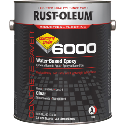 Syst&egrave;me &eacute;poxydique de protection du b&eacute;ton Concrete Saver 6000, 1 gal./3,7 L, &agrave; l'eau, Tr&egrave;s brillant, Transparent Rock Safety Industrial Ltd