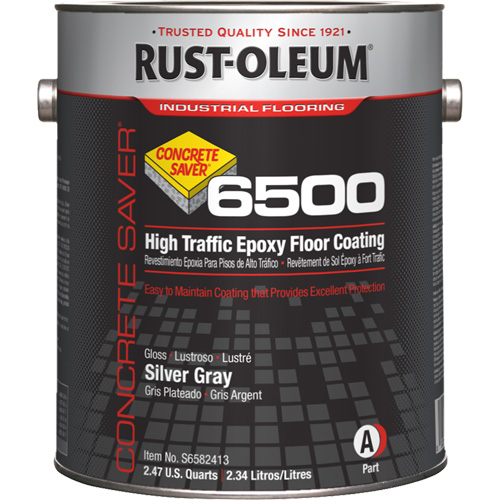 Concrete Saver 6500 System High Traffic Floor Coating, 1 gal./3.7 L, Solvent-Based, High-Gloss, Grey Rock Safety Industrial Ltd