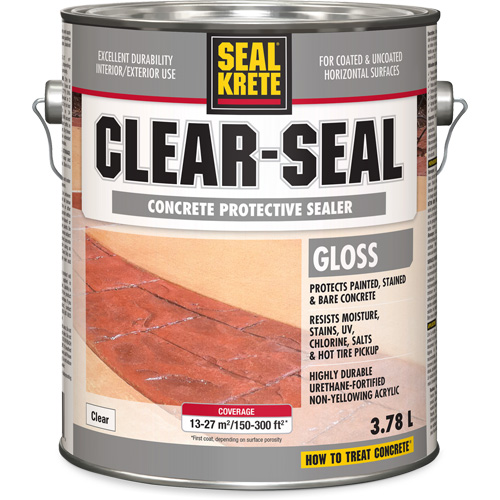 Produit d&eacute;tanch&eacute;it&eacute; protecteur Seal-Krete, 3,78 L, &agrave; l'eau, Brillant, Transparent Rock Safety Industrial Ltd