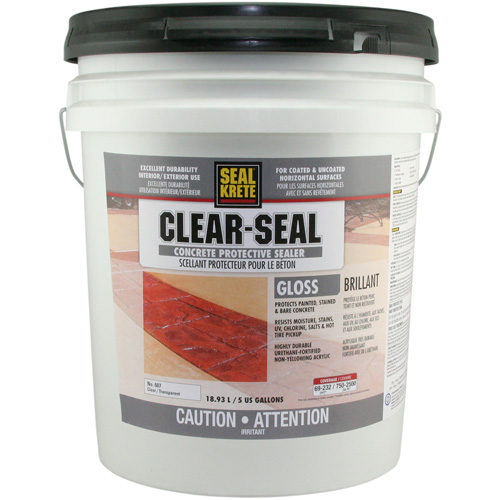 Produit d&eacute;tanch&eacute;it&eacute; protecteur Seal-Krete, 18,93 L, &agrave; l'eau, Brillant, Transparent Rock Safety Industrial Ltd