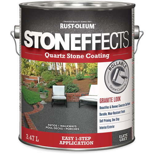Rev&ecirc;tement &agrave; base de pierre de quartz Stoneffects, 3,78 L, &agrave; l'eau, Textur&eacute;, Gris Rock Safety Industrial Ltd