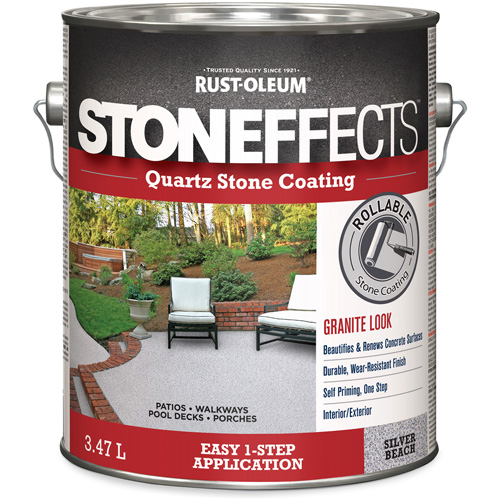 Rev&ecirc;tement &agrave; base de pierre de quartz Stoneffects, 3,78 L, &agrave; l'eau, Textur&eacute;, Gris Rock Safety Industrial Ltd