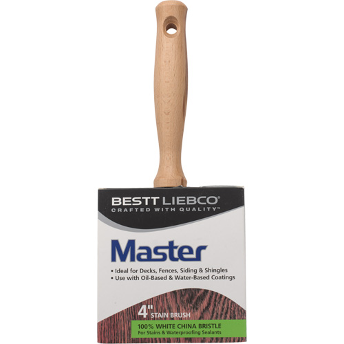 Bloc pinceau pour vernis &agrave; base d'huile Master pour l'ext&eacute;rieur, Soie blanche, Manche Bois, Largeur de #103 Rock Safety Industrial Ltd