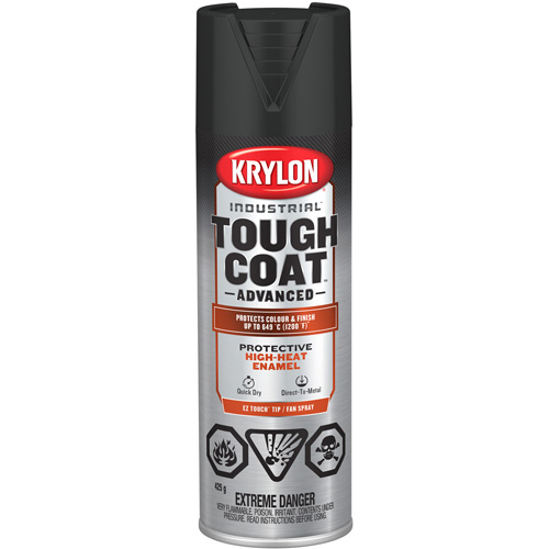 Industrial Tough Coat&reg; Advanced High Heat Paint, High-Heat Black, Flat, 425 g, Aerosol Can Rock Safety Industrial Ltd