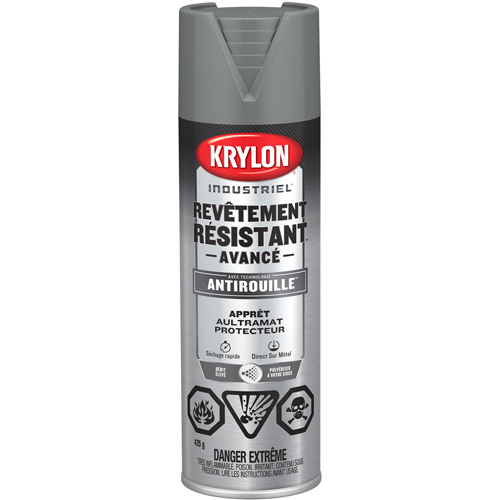 Peinture Tough Coat avec technologie Rust Barrier, Appr&ecirc;t gris, Ultra-mat, 425 g, Canette a&eacute;rosol Rock Safety Industrial Ltd