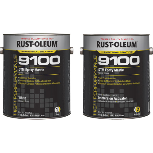 Ensemble de base et d'activateur pour mastic &eacute;poxy DTM du syst&egrave;me 9100, Blanc, Gallon Rock Safety Industrial Ltd