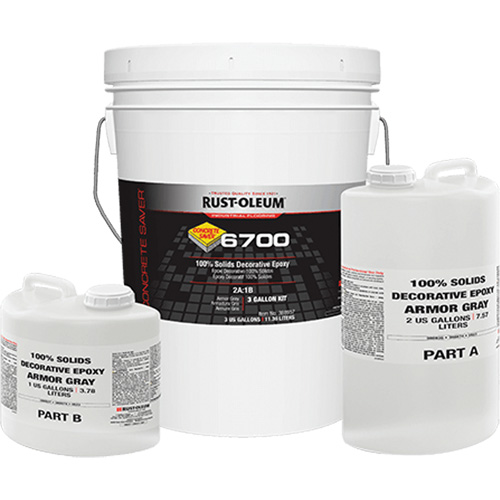 &eacute;poxy d&eacute;coratif 100 % de solides 6700, 3 gal., &eacute;poxy, Tr&egrave;s brillant, Gris Rock Safety Industrial Ltd