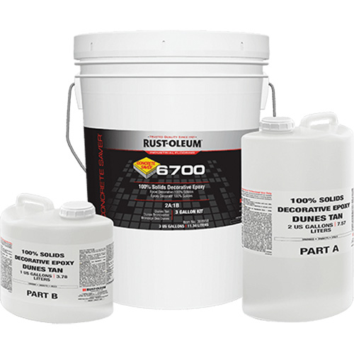 6700 100% Solids Decorative Epoxy, 3 gal., Epoxy-Based, High-Gloss, Beige Rock Safety Industrial Ltd