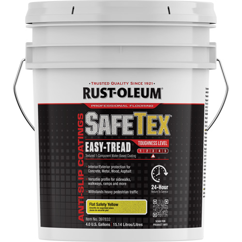 Rev&ecirc;tement d'acrylique SafeTex Easy-Tread, 4 gal., &agrave; l'eau, Plat/Textur&eacute;, Jaune Rock Safety Industrial Ltd