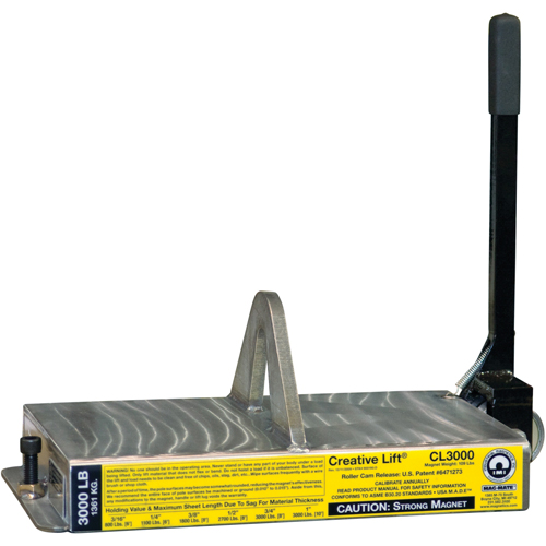 Aimants Creative Lift, Capacit&eacute; de retenue 3000 lb (1,5 tonne), 19-1/4" lo x 10-1/2" la x 7" h Rock Safety Industrial Ltd