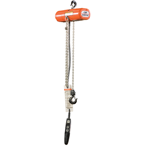 Palans &eacute;lectriques ShopStar, Lev&eacute;e 10', Capacit&eacute; 600 lb (0,3 tonne), 8 pi/min Rock Safety Industrial Ltd