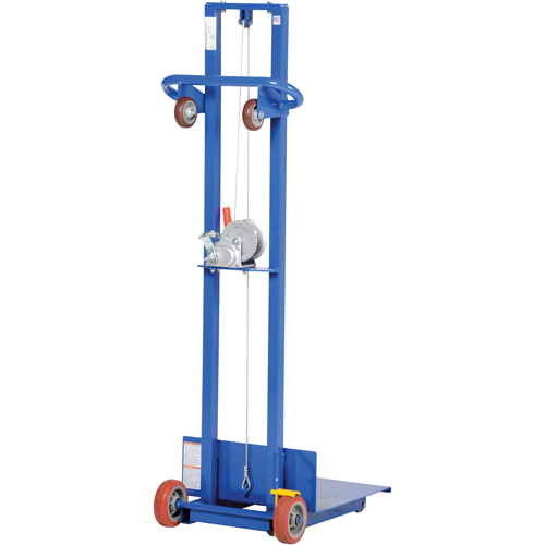 Empileur &agrave; plateforme, M&eacute;canisme Treuil manuel, Capacit&eacute; de 400 lb, Levage max de 58" Rock Safety Industrial Ltd