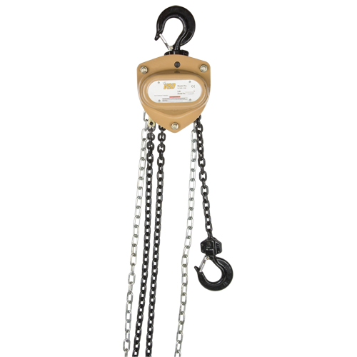 Heavy-Duty Gold Series Chain Hoist, 20' Lift, 2000 lbs. (1 tons) Capacity, Alloy Steel Chain Rock Safety Industrial Ltd