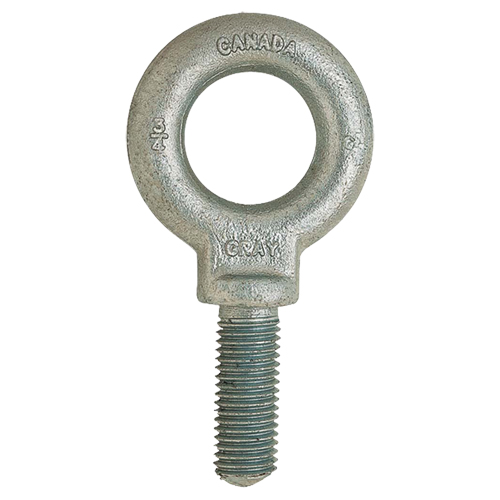 Boulon &agrave; œil, 1-3/16" dia, 1" lo, Galvanis&eacute;, 650 lb (0,325 tonne) capacit&eacute; Rock Safety Industrial Ltd