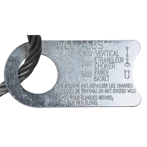 Wire Rope Lifting Sling - Eye & Eye Galvanized Rock Safety Industrial Ltd