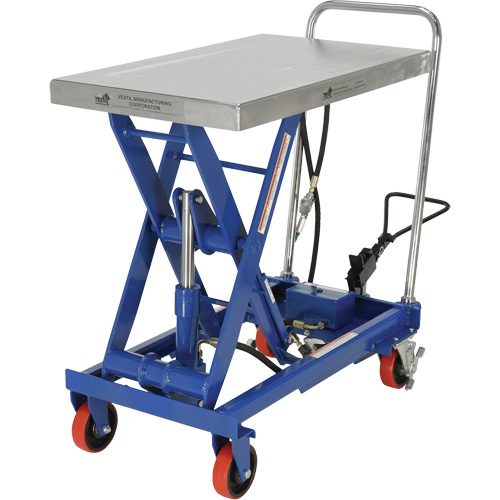 Pneumatic Hydraulic Scissor Lift Table, Steel, 32-1/2" L x 19-3/4" W, 1000 lbs. Cap. Rock Safety Industrial Ltd