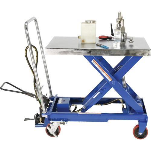 Pneumatic Hydraulic Scissor Lift Table, Steel, 32-1/2" L x 19-3/4" W, 1000 lbs. Cap. Rock Safety Industrial Ltd