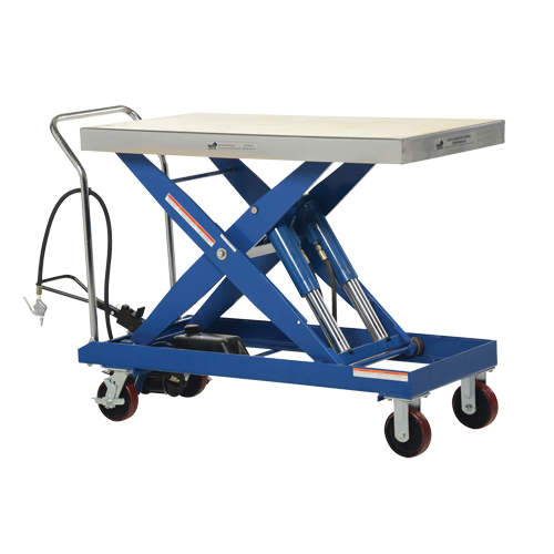 Pneumatic Hydraulic Scissor Lift Table, Steel, 47-1/2" L x 24" W, 2000 lbs. Cap. Rock Safety Industrial Ltd
