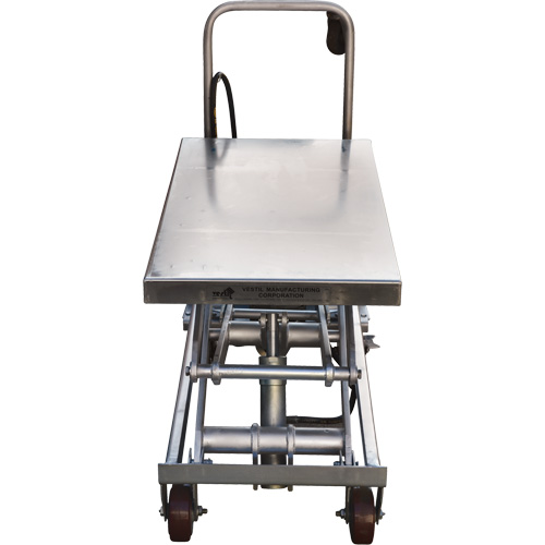 Pneumatic Hydraulic Scissor Lift Table, Stainless Steel, 35-1/2" L x 20" W, 800 lbs. Cap. Rock Safety Industrial Ltd