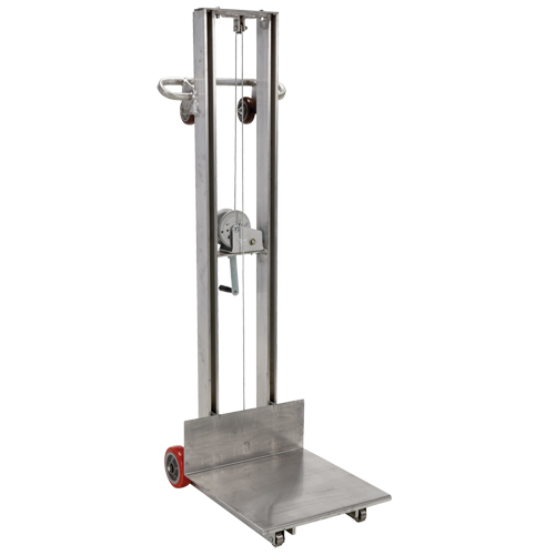 Platform Lift Stacker, Hand Winch Operated, 400 lbs. Capacity, 58" Max Lift Rock Safety Industrial Ltd