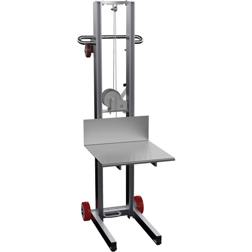 Platform Lift Stacker, Hand Winch Operated, 400 lbs. Capacity, 58" Max Lift Rock Safety Industrial Ltd