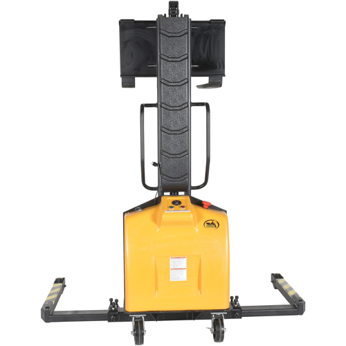 Narrow Mast Powered Lift Stacker, Electric Operated, 1500 lbs. Capacity, 63" Max Lift Rock Safety Industrial Ltd