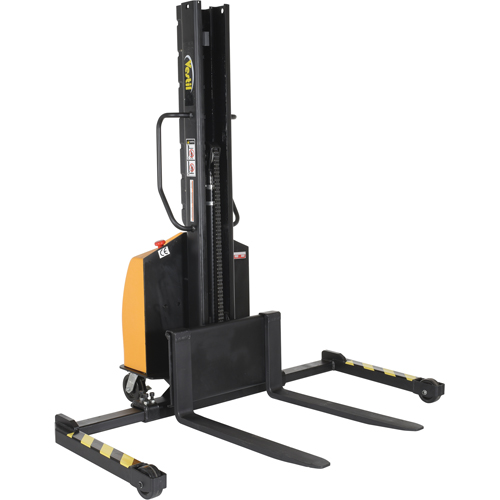 Narrow Mast Powered Lift Stacker, Electric Operated, 1500 lbs. Capacity, 63" Max Lift Rock Safety Industrial Ltd