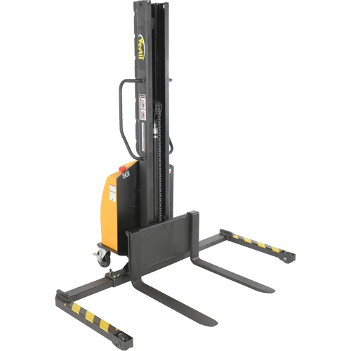 Narrow Mast Powered Lift Stacker, Electric Operated, 1000 lbs. Capacity, 63" Max Lift Rock Safety Industrial Ltd
