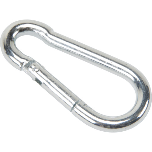 Mousqueton zingu&eacute;, 220 lb (0,11 tonne) Charge d'utilisation max., 3/16" Taille, 5/16" Oeil Rock Safety Industrial Ltd