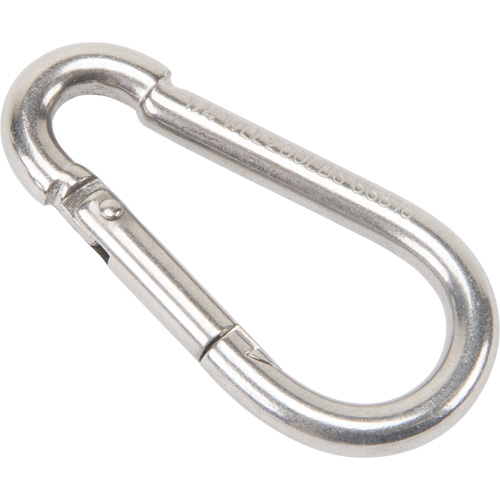 Stainless Steel Snap Hook, 260 lbs (0.13 tons) Working Load Limit, 1/4" Size, 3/8" Eye Rock Safety Industrial Ltd