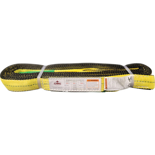 Polyester Web Sling, Double Ply, Twisted Eye, Type 4, 2" W x 20' L, 6400 lbs. Vertical Cap. Rock Safety Industrial Ltd