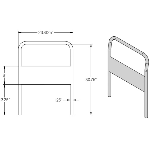24" Chrome Handle for Platform Truck Rock Safety Industrial Ltd
