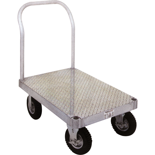 Aluminum Platform Truck, 24" W x 48" L, 2000 lbs. Cap., Rubber Wheels Rock Safety Industrial Ltd