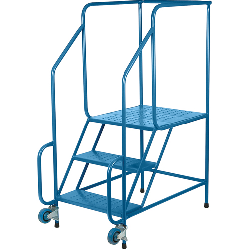Tilt-N-Roll Ladders, Steel, 3 Steps, 22" Wide, 24" D x 27" H Top Step Rock Safety Industrial Ltd