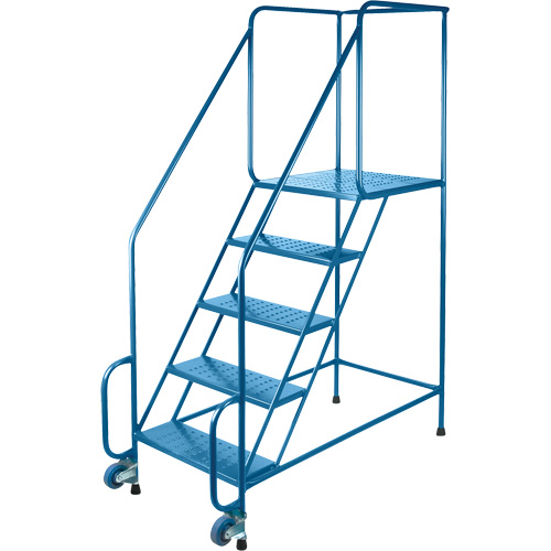Tilt-N-Roll Ladders, Steel, 5 Steps, 22" Wide, 24" D x 47" H Top Step Rock Safety Industrial Ltd