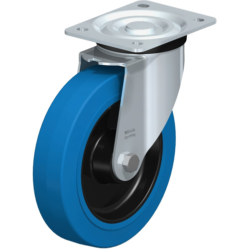 Roulette non-marquante, Fixe, 8" (203,2 mm), Caoutchouc, 440 lb (199,58 kg) Rock Safety Industrial Ltd