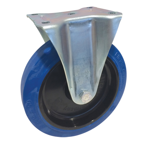 Roulette non-marquante, Fixe, 8" (203,2 mm), Caoutchouc, 440 lb (199,58 kg) Rock Safety Industrial Ltd