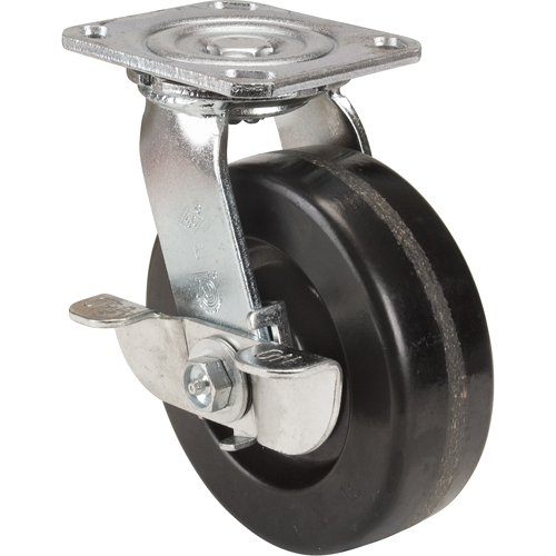 Roulette, Pivotant avec frein, 6" (152,4 mm), Ph&eacute;nolique, 900 lb (408 kg) Rock Safety Industrial Ltd