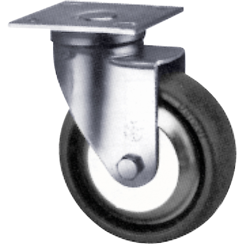 Roulette robuste, Fixe, 5" (127 mm), Elastom&egrave;re dur, 1000 lb (453,6 kg) Rock Safety Industrial Ltd