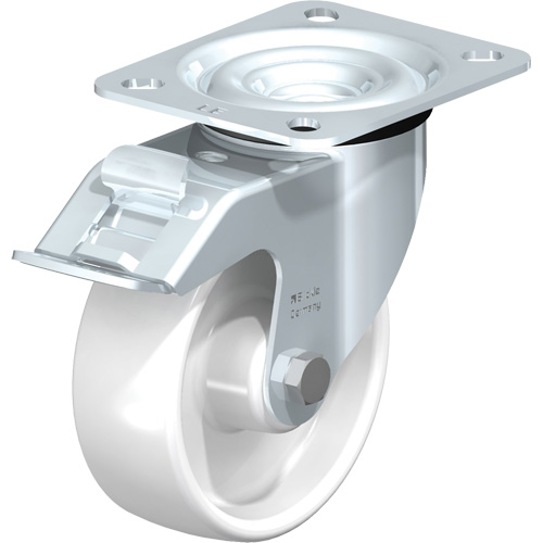 Roulette blanche, Pivotant avec frein, 4" (101,6 mm), Polyamide, 275 lb (125 kg) Rock Safety Industrial Ltd