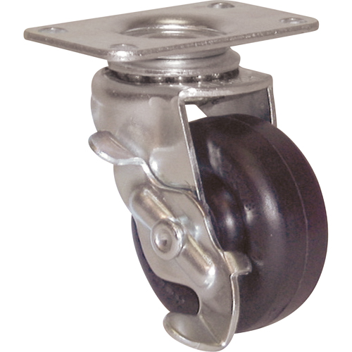 General Purpose Caster, Rigid with Brake, 2" (51 mm), Urethane, 85 lbs. (38 kg.) Rock Safety Industrial Ltd
