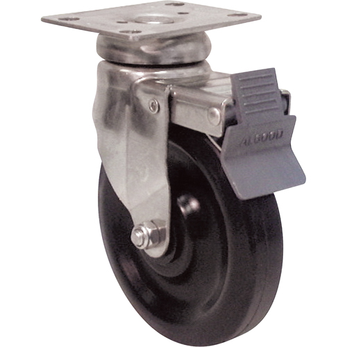 Roulette &agrave; usage g&eacute;n&eacute;ral, Pivotant avec frein, 4" (101,6 mm), Ph&eacute;nolique, 400 lb (181 kg) Rock Safety Industrial Ltd